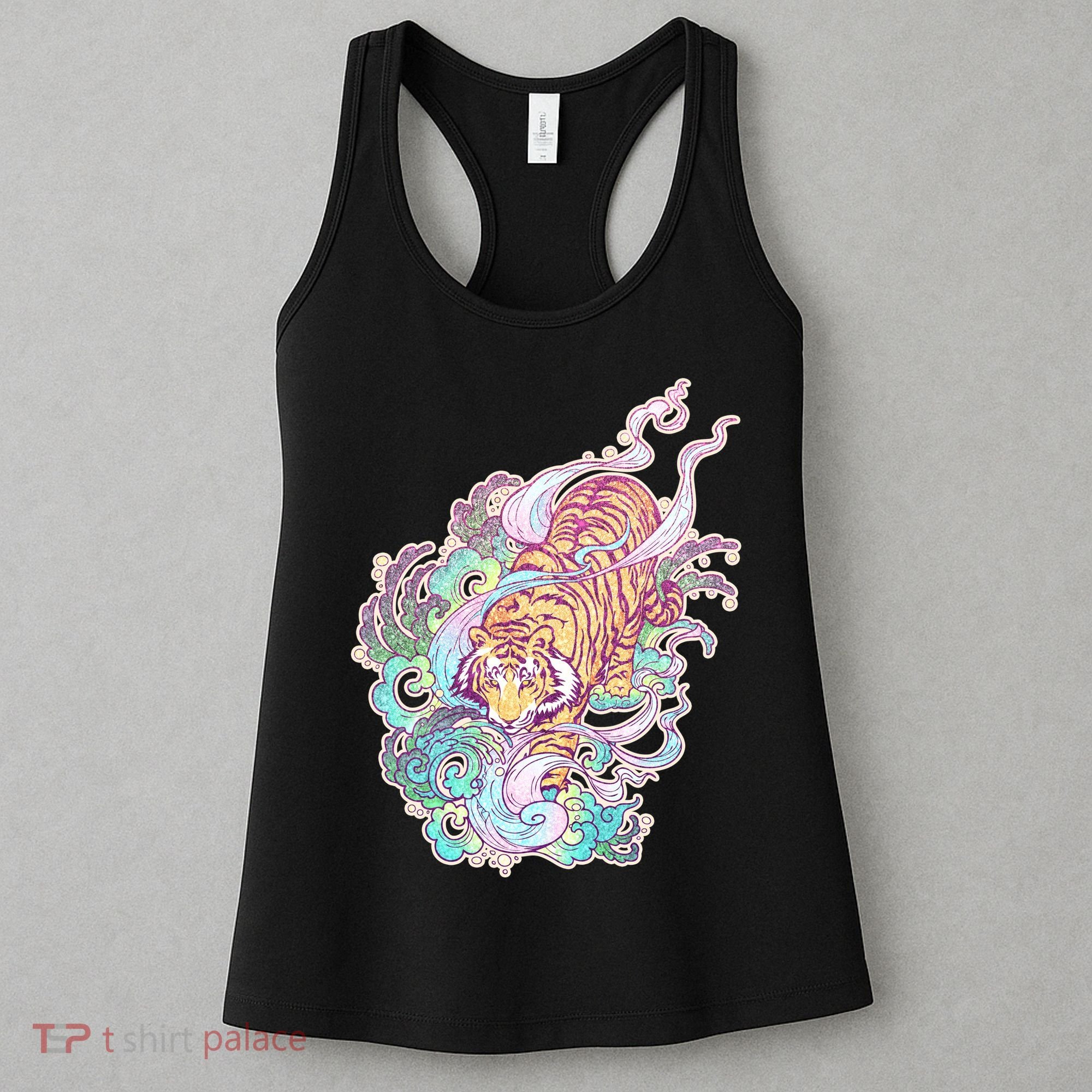 Mystical Tiger Tattoo Design Women's Tank Top