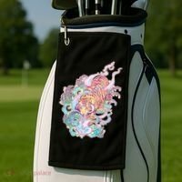 Mystical Tiger Tattoo Design Golf Towel thumb 2