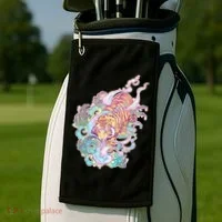 Mystical Tiger Tattoo Design Golf Towel thumb 2