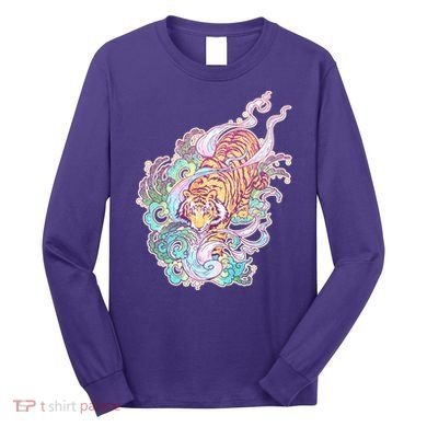 Mystical Tiger Tattoo Design Long Sleeve Shirt