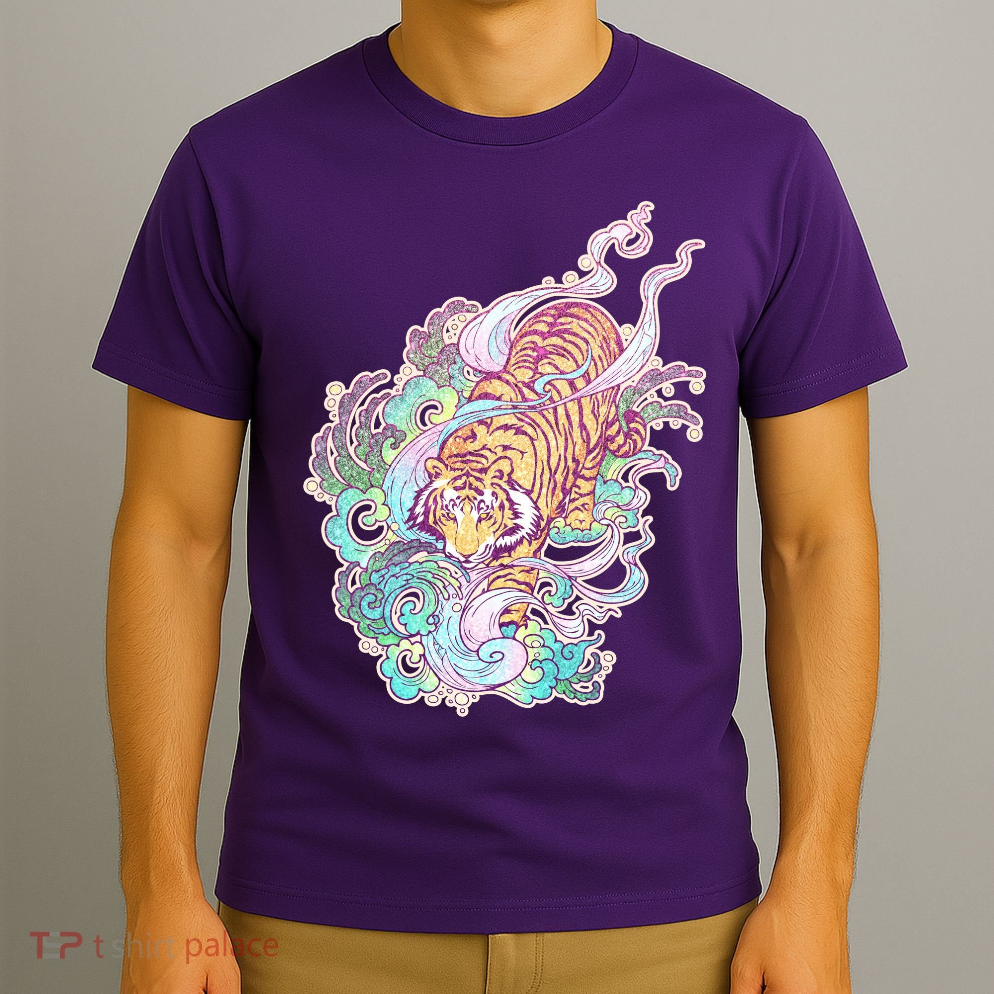 Mystical Tiger Tattoo Design T-Shirt