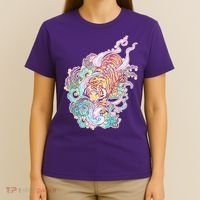 Mystical Tiger Tattoo Design T-Shirt thumb 4