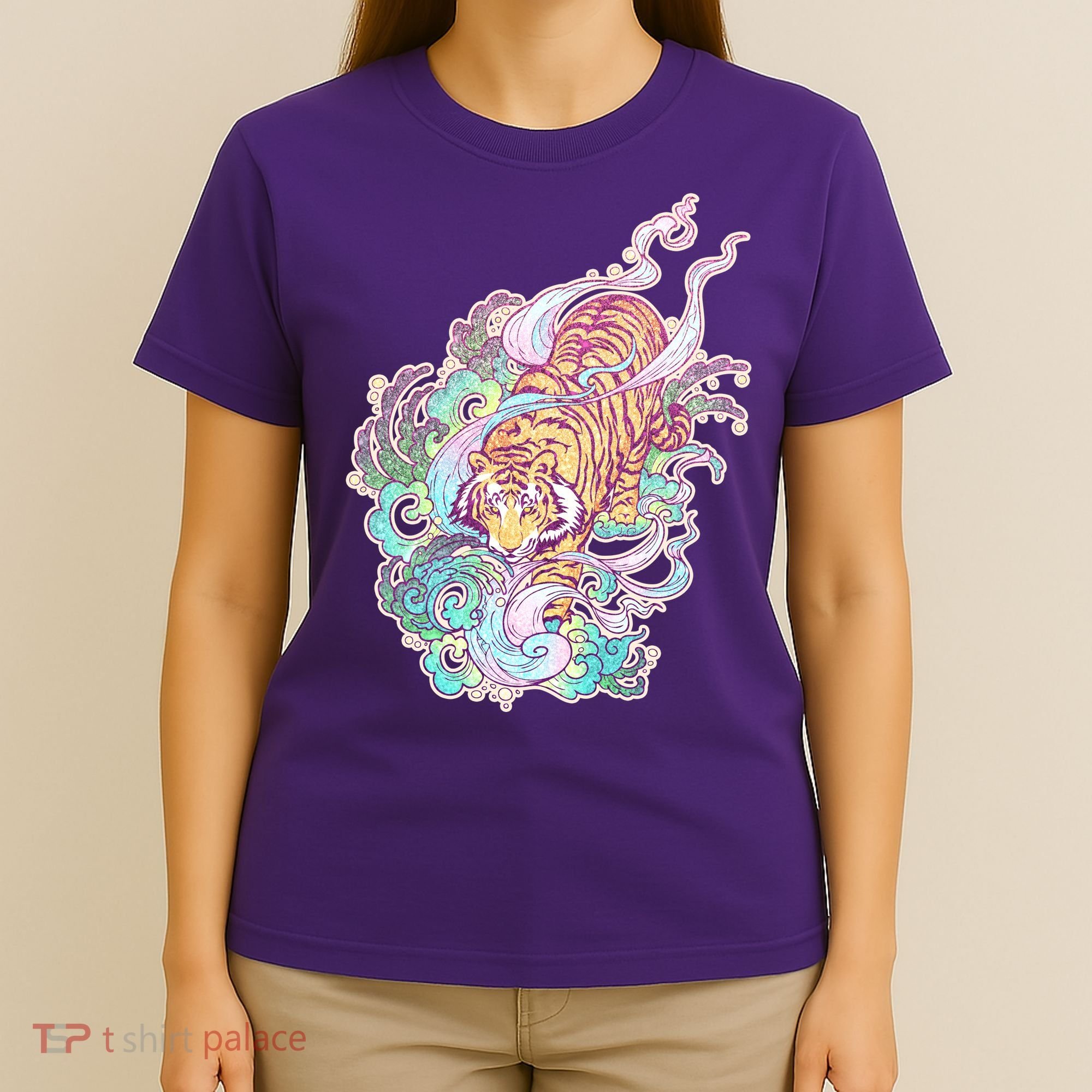 Mystical Tiger Tattoo Design T-Shirt