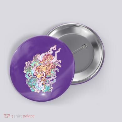 Mystical Tiger Tattoo Design Button