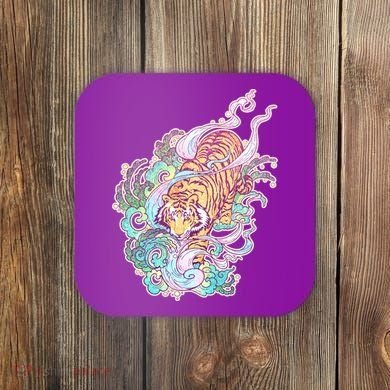 Mystical Tiger Tattoo Design Coaster
