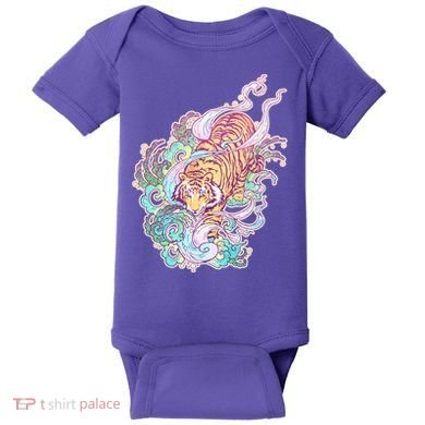 Mystical Tiger Tattoo Design Baby Bodysuit