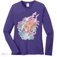 Mystical Tiger Tattoo Design Women's Long Sleeve Shirt thumb 0