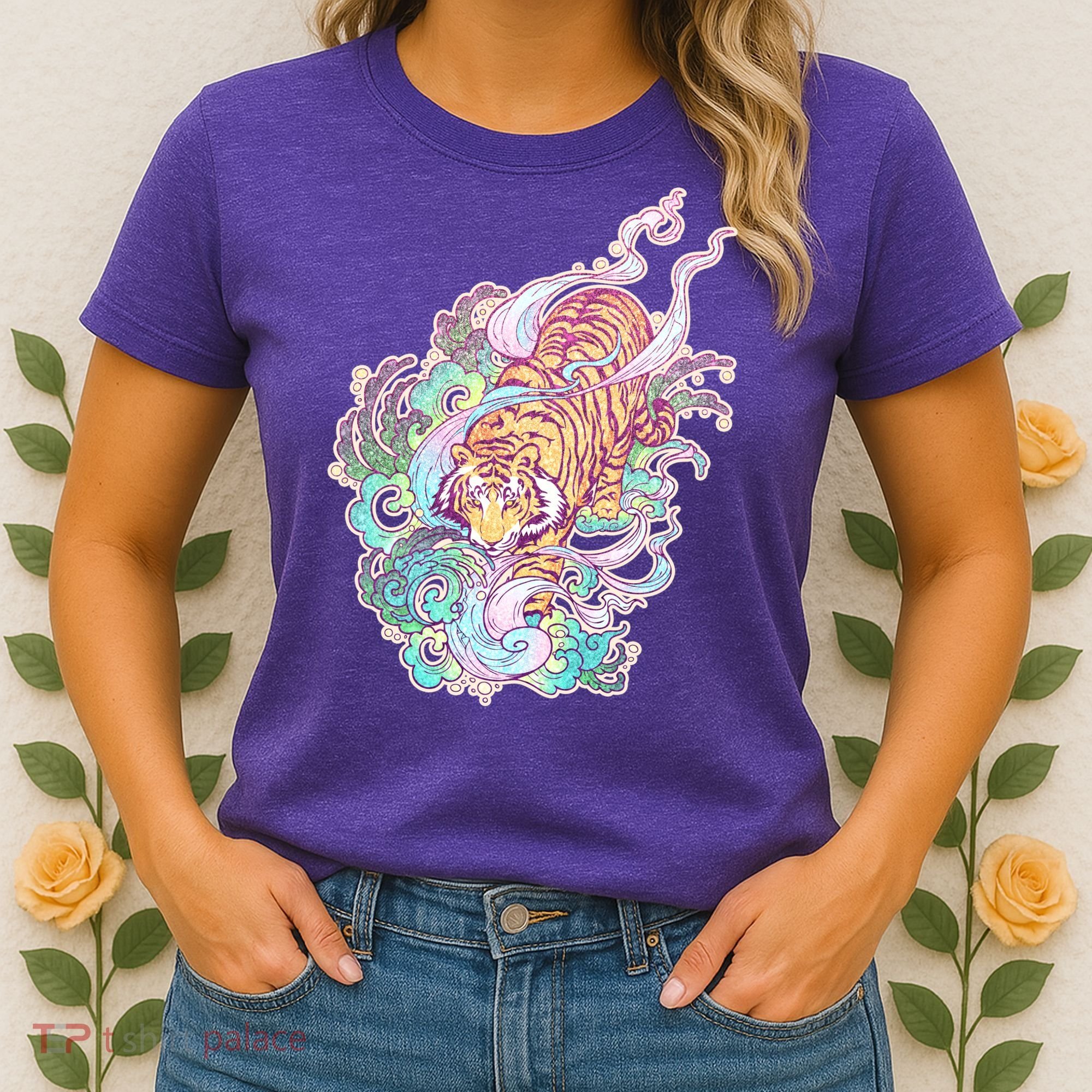 Mystical Tiger Tattoo Design Women's T-Shirt