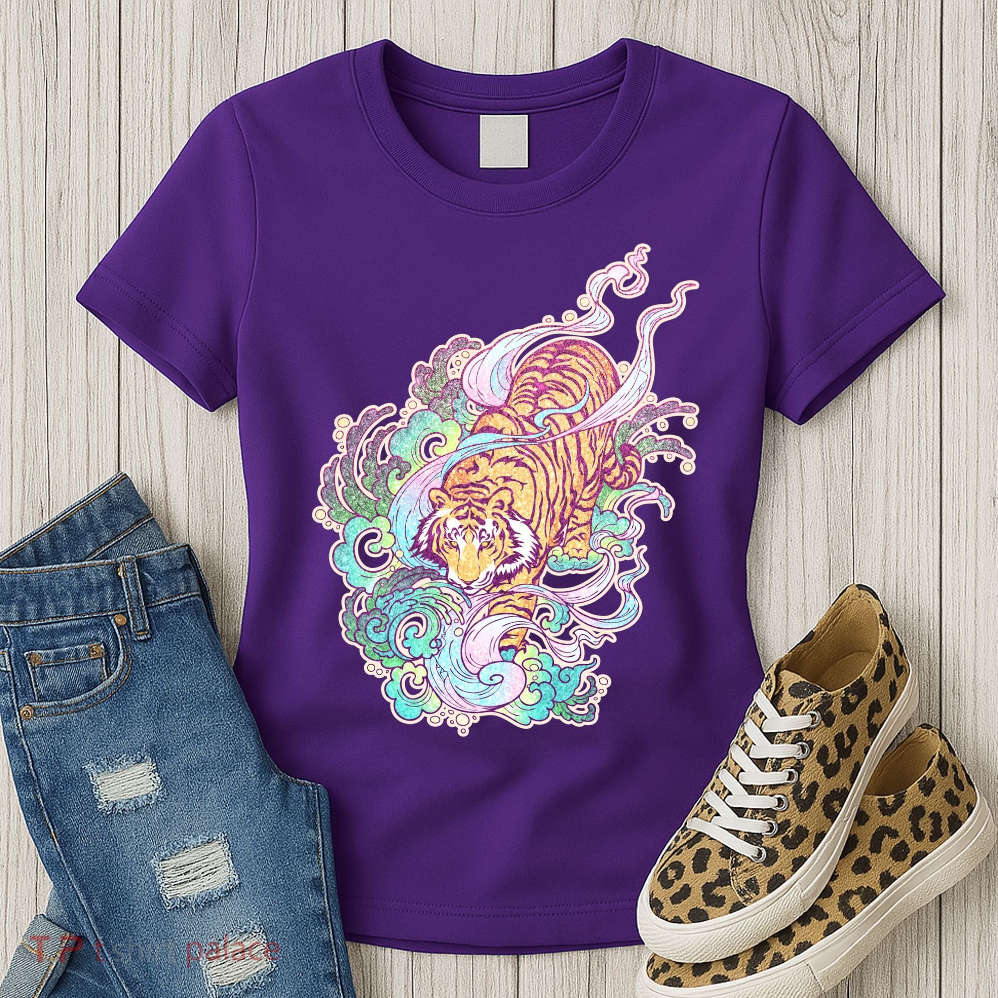 Mystical Tiger Tattoo Design Women's T-Shirt