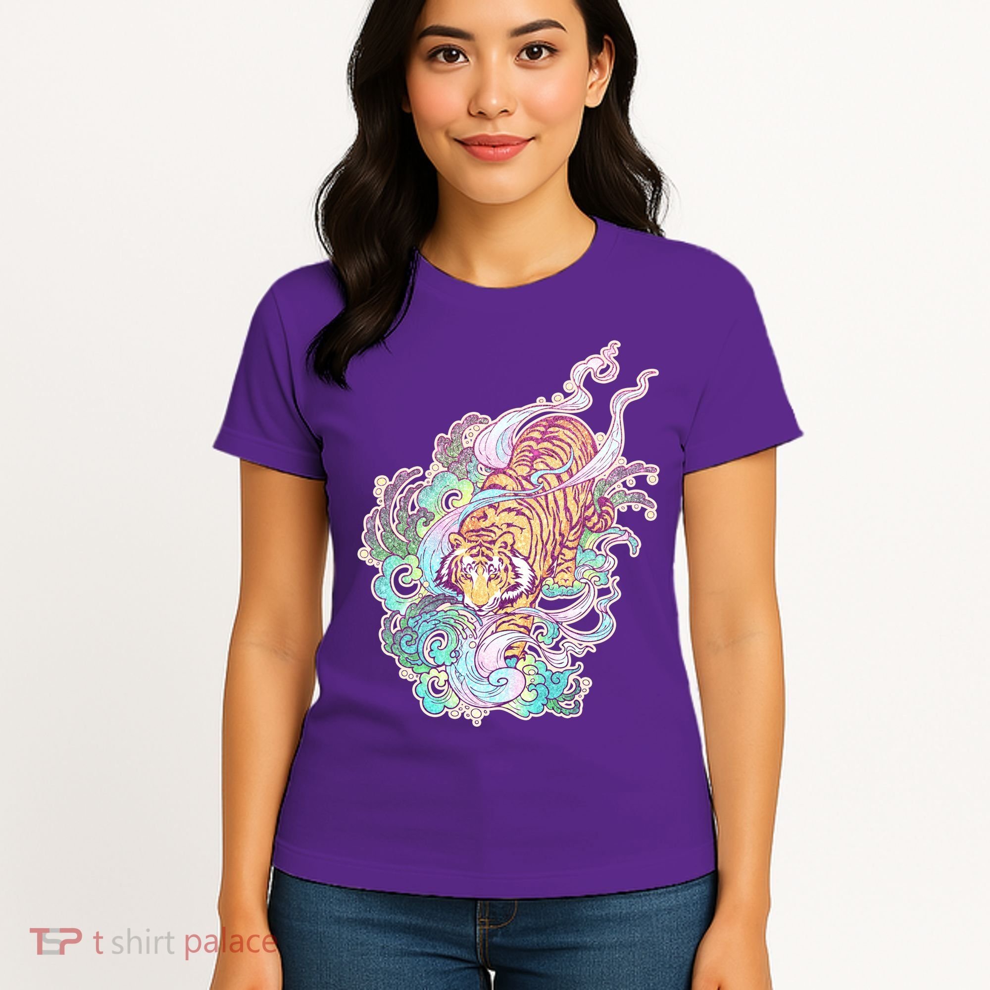 Mystical Tiger Tattoo Design Women's T-Shirt