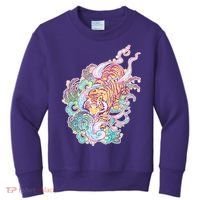 Mystical Tiger Tattoo Design Kids Sweatshirt thumb 0