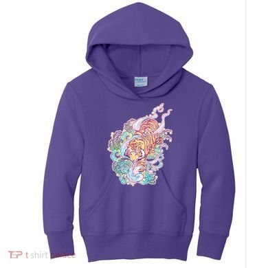 Mystical Tiger Tattoo Design Kids Hoodie