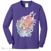 Mystical Tiger Tattoo Design Kids Long Sleeve Shirt thumb 0