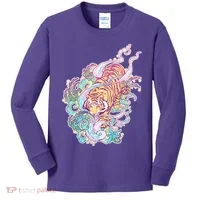 Mystical Tiger Tattoo Design Kids Long Sleeve Shirt thumb 0