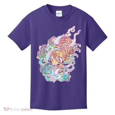 Mystical Tiger Tattoo Design Kids T-Shirt