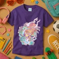 Mystical Tiger Tattoo Design Kids T-Shirt thumb 3