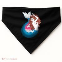 Mythical Abstract Mermaid USA-Made Doggie Bandana thumb 0