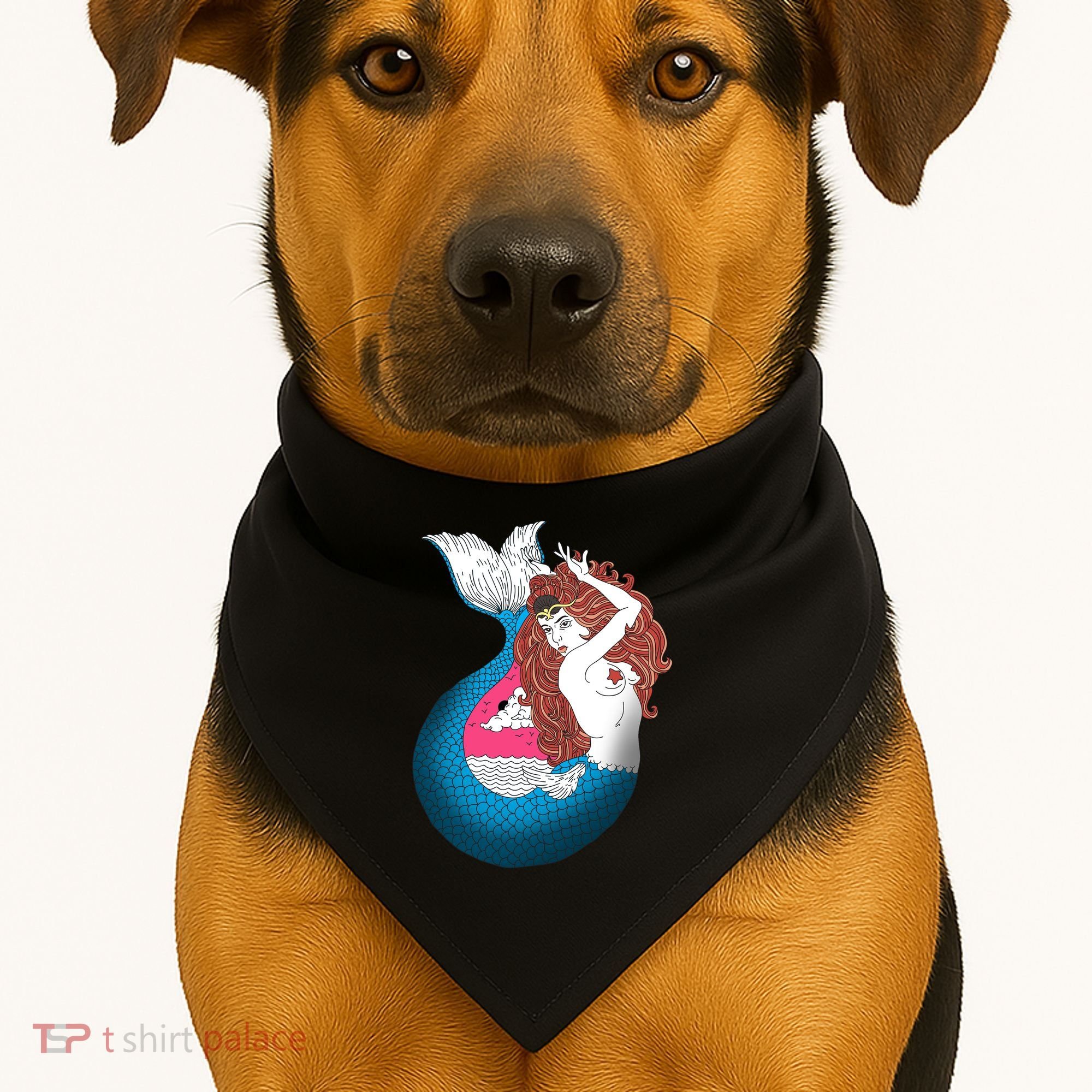 Mythical Abstract Mermaid USA-Made Doggie Bandana