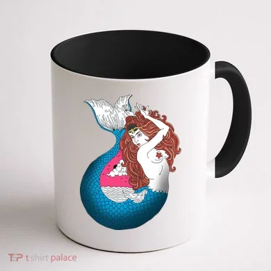 Mythical Abstract Mermaid Coffee Mug back