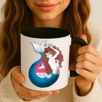 Mythical Abstract Mermaid Coffee Mug thumb 3