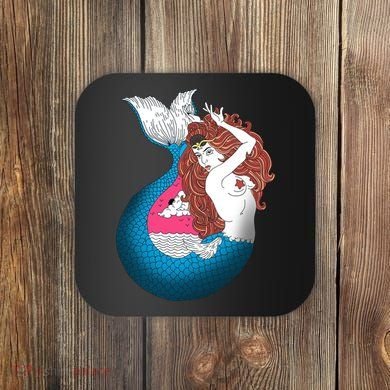 Mythical Abstract Mermaid Coaster