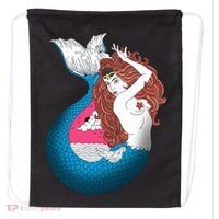 Mythical Abstract Mermaid Drawstring Bag thumb 0