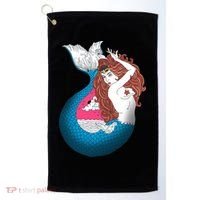 Mythical Abstract Mermaid Golf Towel thumb 0