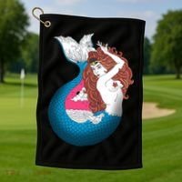Mythical Abstract Mermaid Golf Towel thumb 1