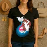 Mythical Abstract Mermaid Women's V-Neck T-Shirt thumb 3