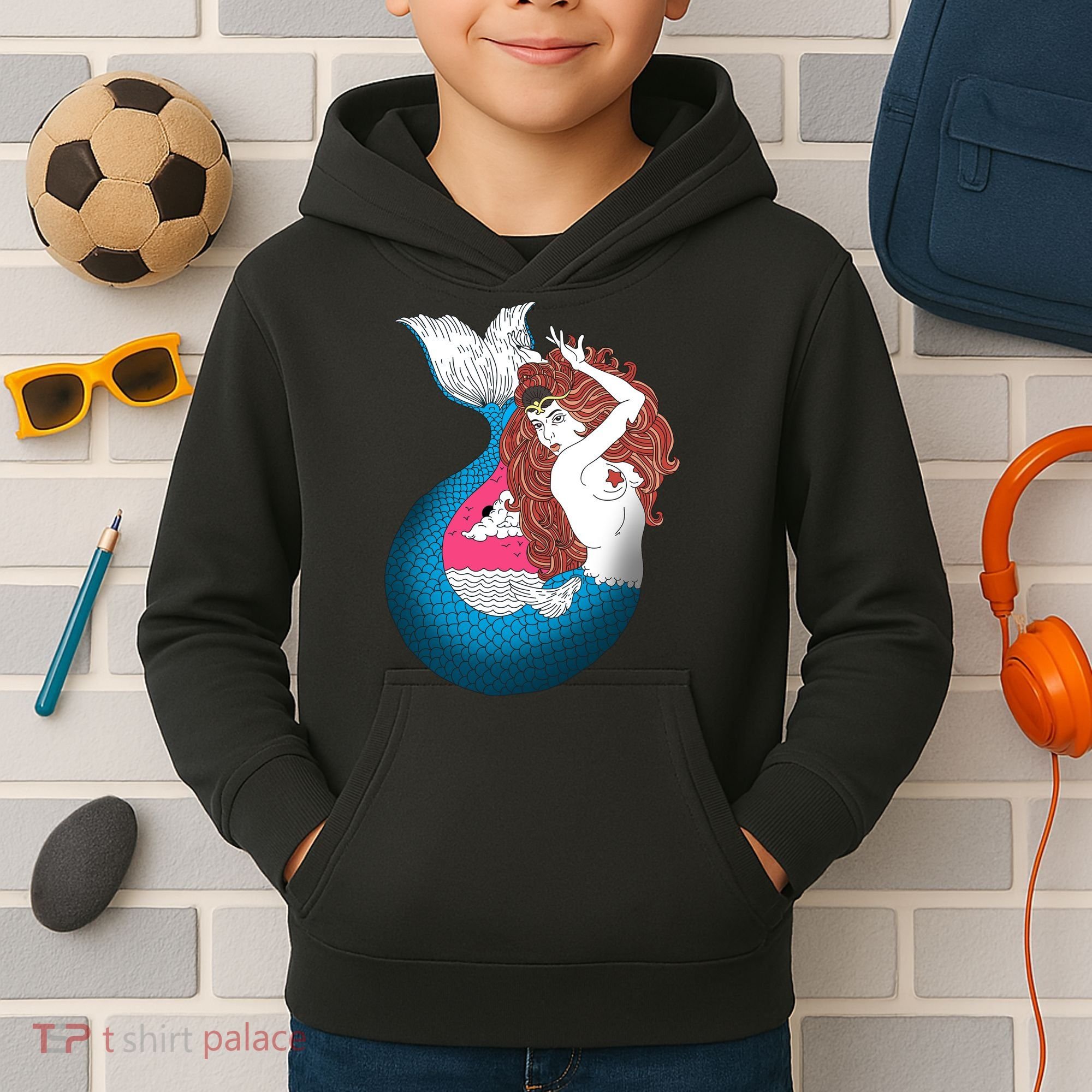 Mythical Abstract Mermaid Kids Hoodie