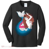 Mythical Abstract Mermaid Kids Long Sleeve Shirt thumb 0