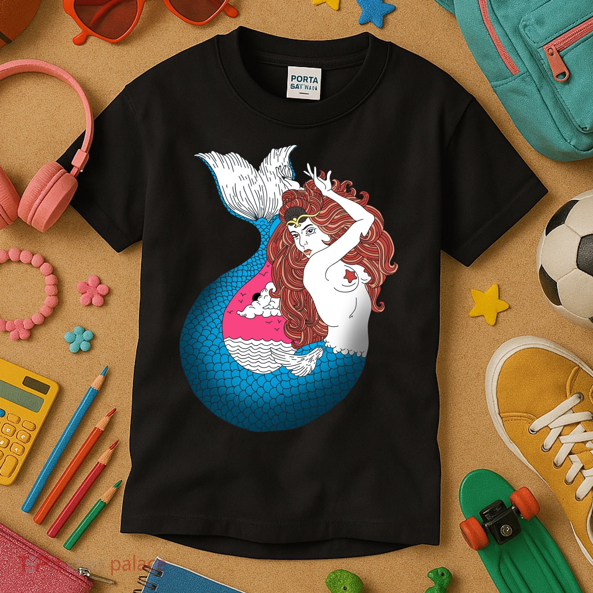 Mythical Abstract Mermaid Kids T-Shirt