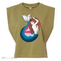 Mythical Abstract Mermaid Garment-Dyed Women's Muscle Tee thumb 0