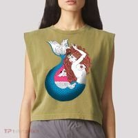 Mythical Abstract Mermaid Garment-Dyed Women's Muscle Tee thumb 2