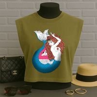Mythical Abstract Mermaid Garment-Dyed Women's Muscle Tee thumb 3