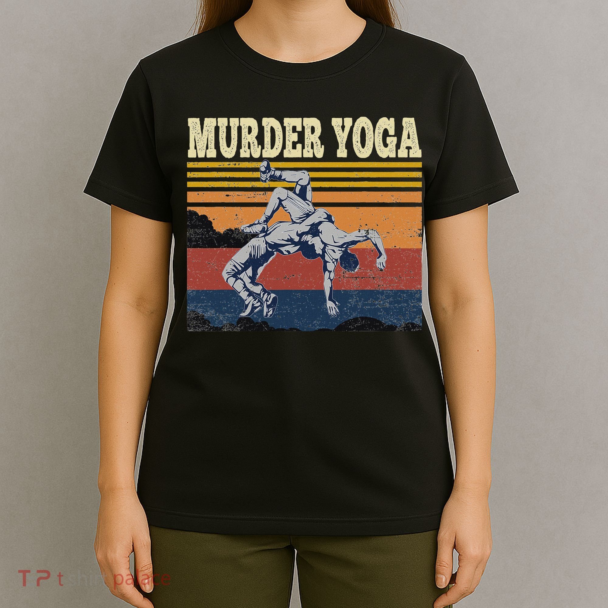 Murder Yoga Wrestling Fight Jui Jitsu Vintage Funny Gift T-Shirt