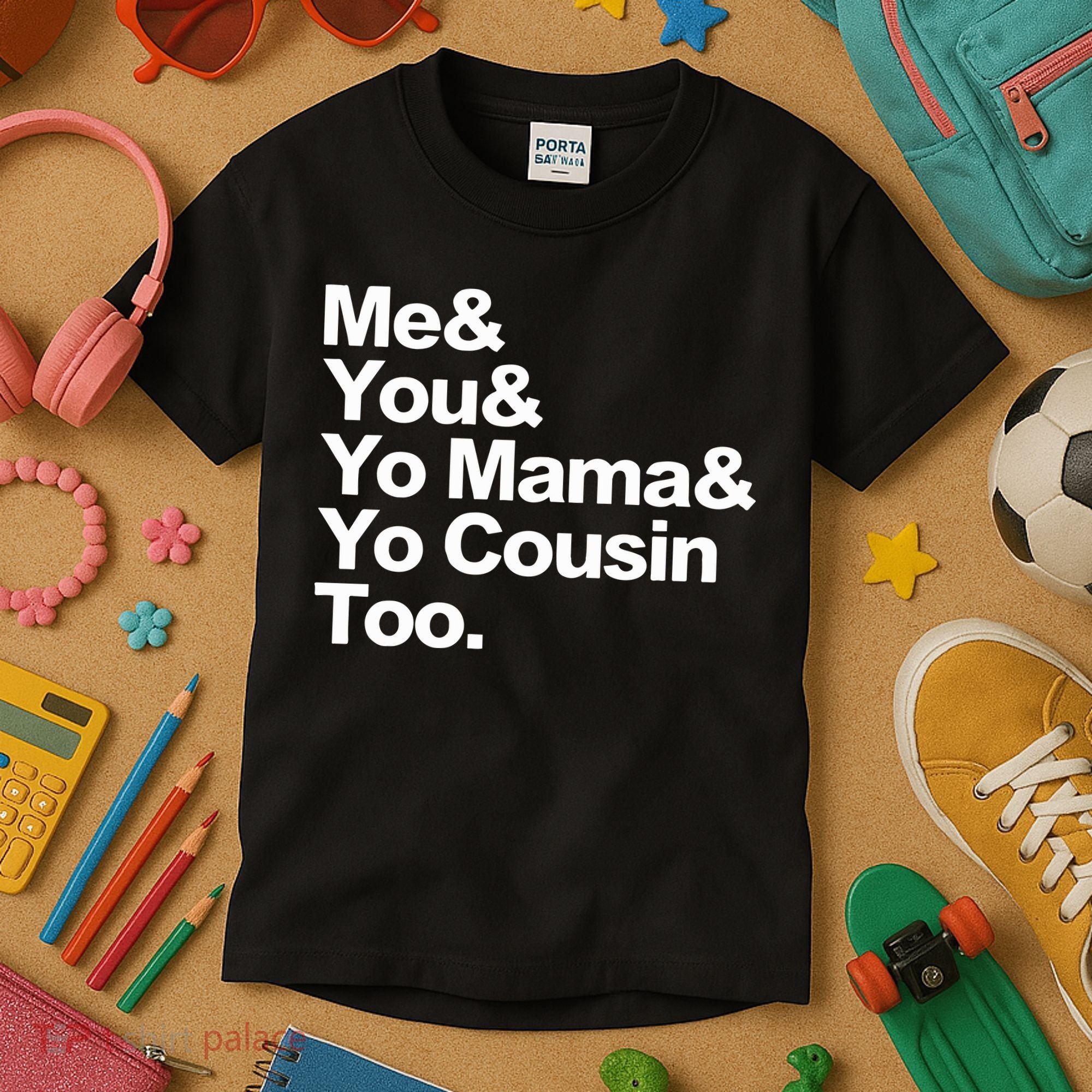 Me & You & Yo Mama And Yo Cousin Too Kids T-Shirt