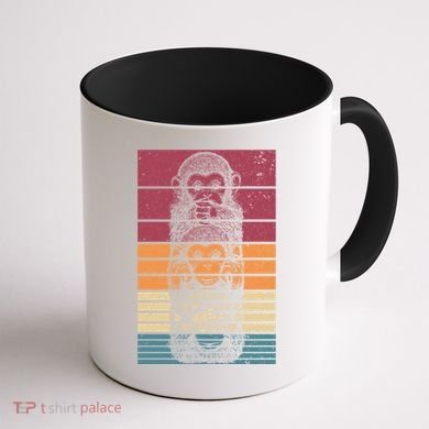 Monkey Zoo Animal Banana Retro Monkey Gift Coffee Mug back
