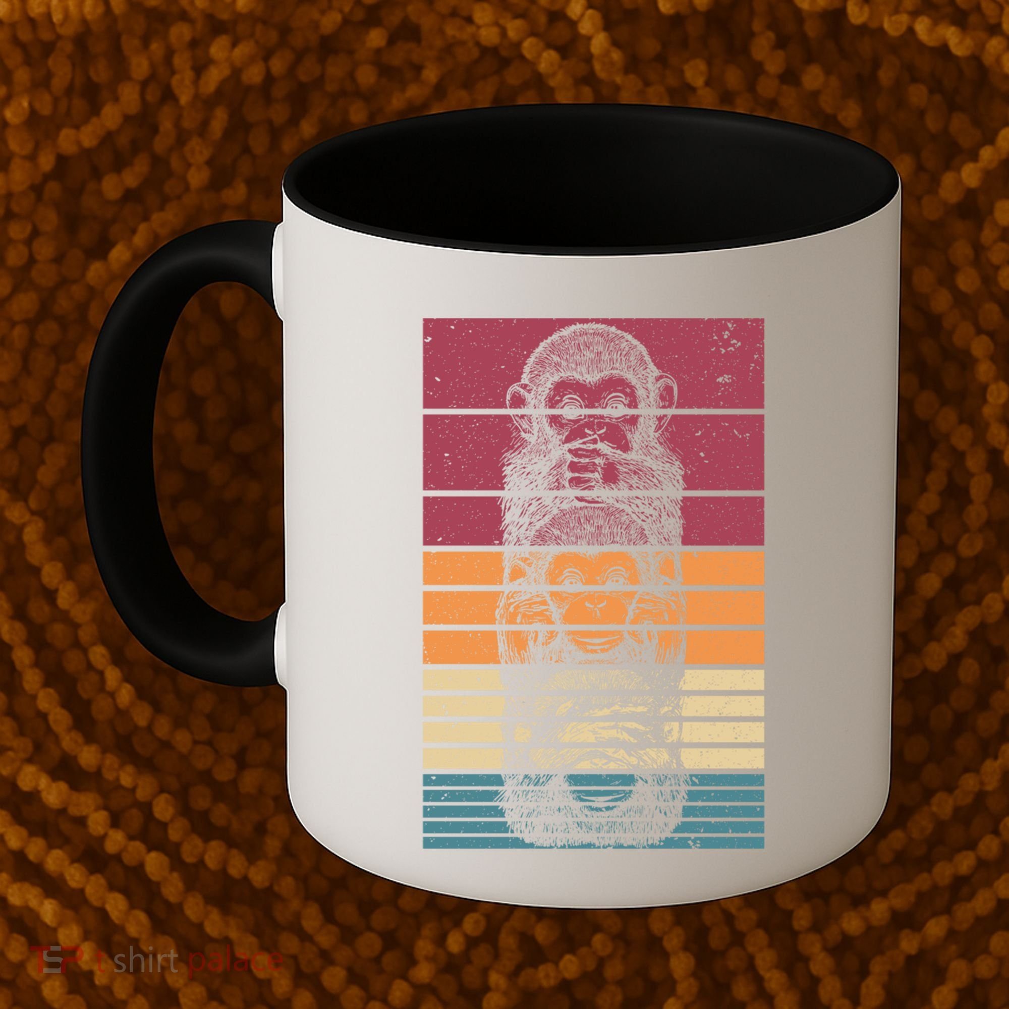 Monkey Zoo Animal Banana Retro Monkey Gift Coffee Mug