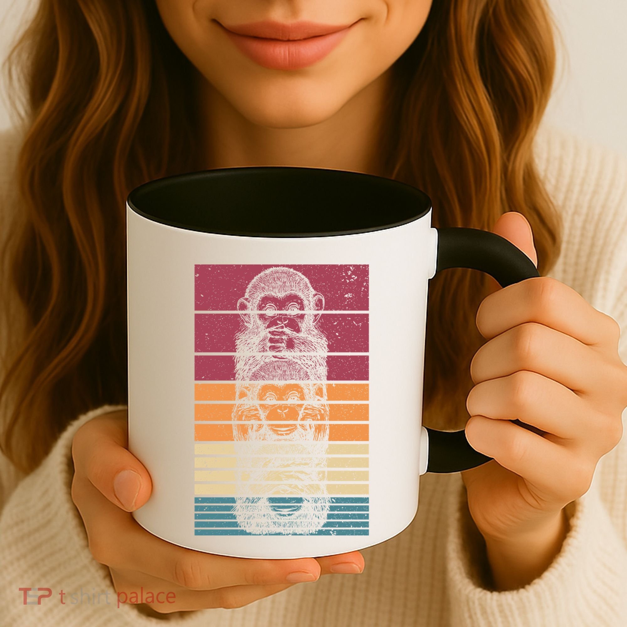 Monkey Zoo Animal Banana Retro Monkey Gift Coffee Mug