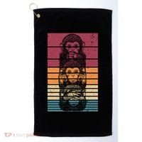Monkey Zoo Animal Banana Retro Monkey Gift Golf Towel thumb 0
