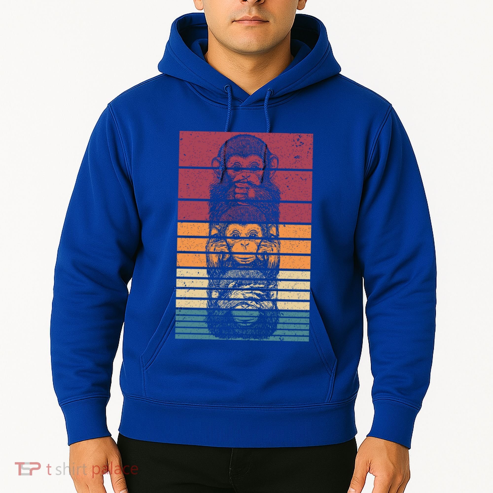Monkey Zoo Animal Banana Retro Monkey Gift Hoodie