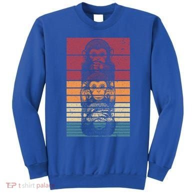 Monkey Zoo Animal Banana Retro Monkey Gift Sweatshirt