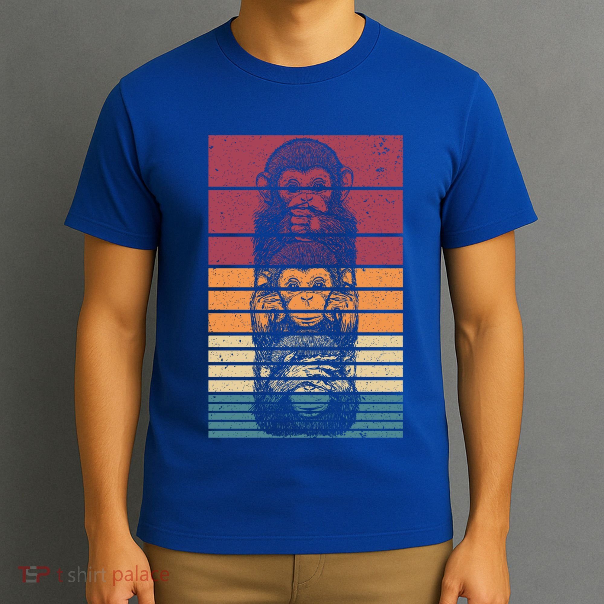 Monkey Zoo Animal Banana Retro Monkey Gift T-Shirt