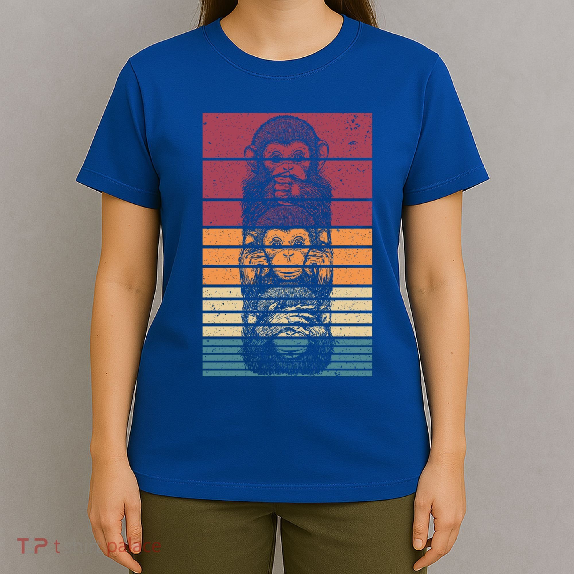 Monkey Zoo Animal Banana Retro Monkey Gift T-Shirt