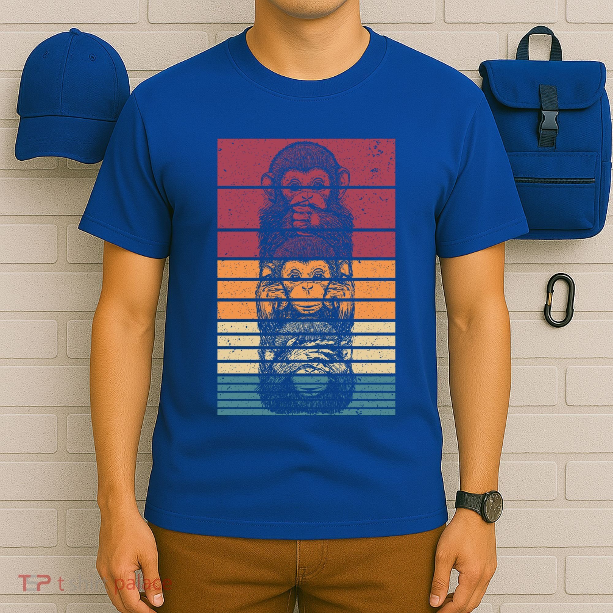 Monkey Zoo Animal Banana Retro Monkey Gift T-Shirt