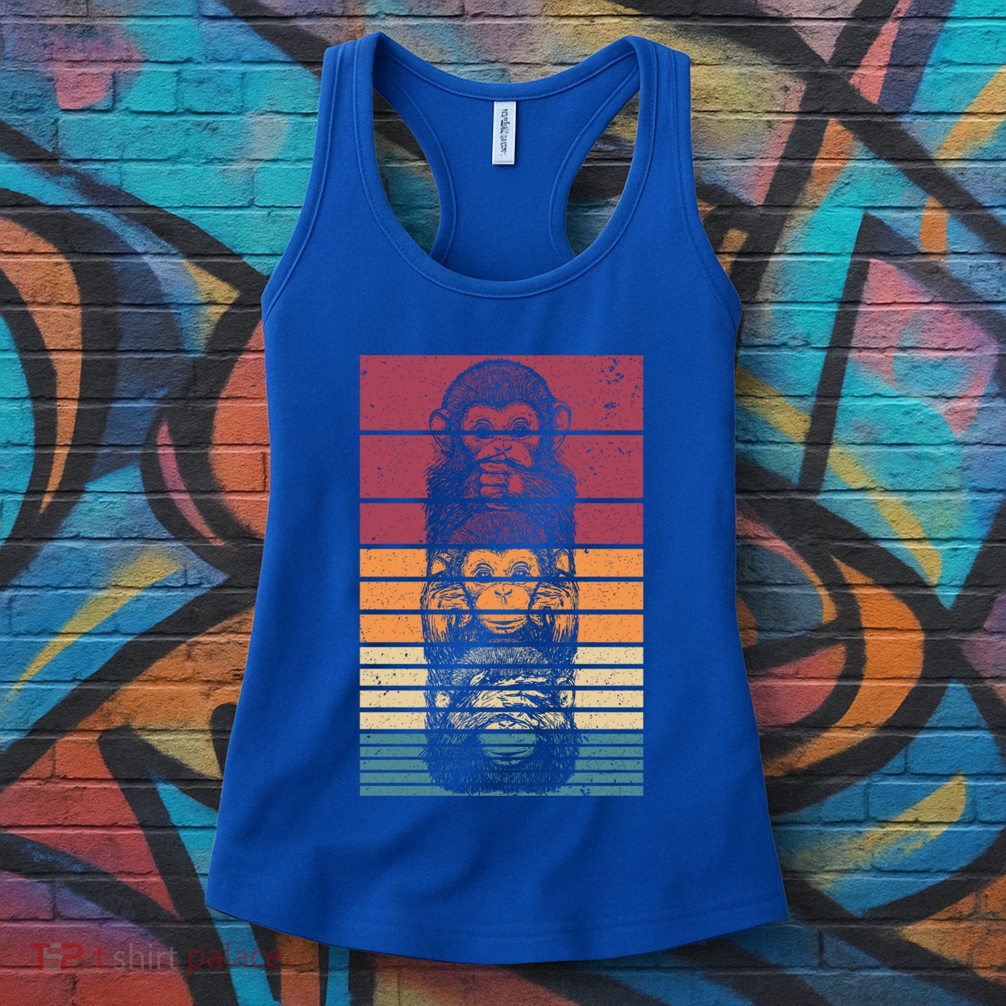 Monkey Zoo Animal Banana Retro Monkey Gift Women's Tank Top