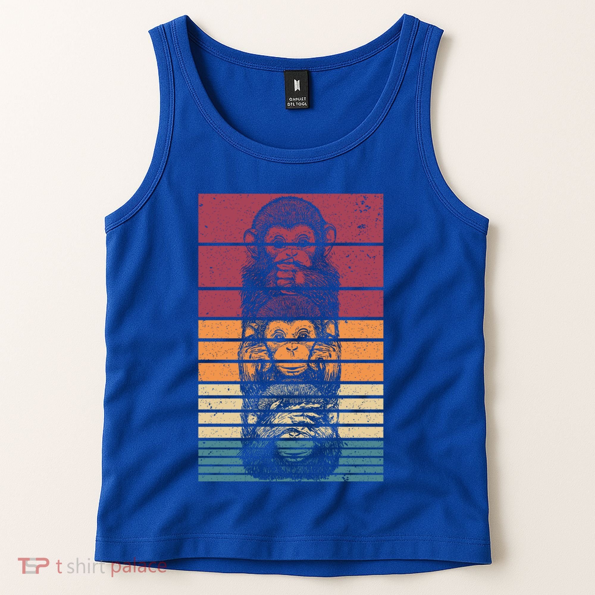 Monkey Zoo Animal Banana Retro Monkey Gift Tank Top