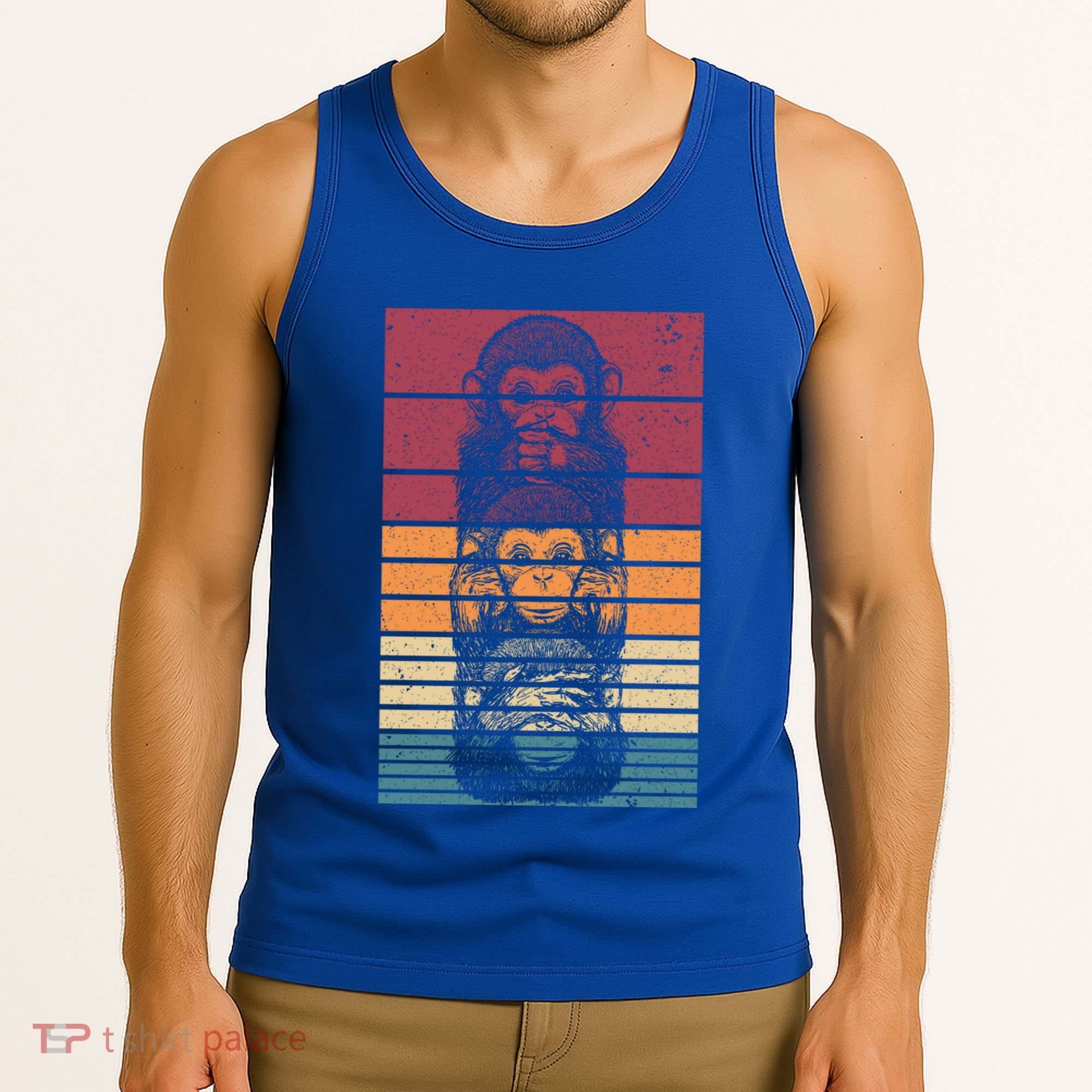 Monkey Zoo Animal Banana Retro Monkey Gift Tank Top