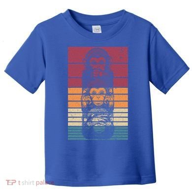 Monkey Zoo Animal Banana Retro Monkey Gift Toddler T-Shirt